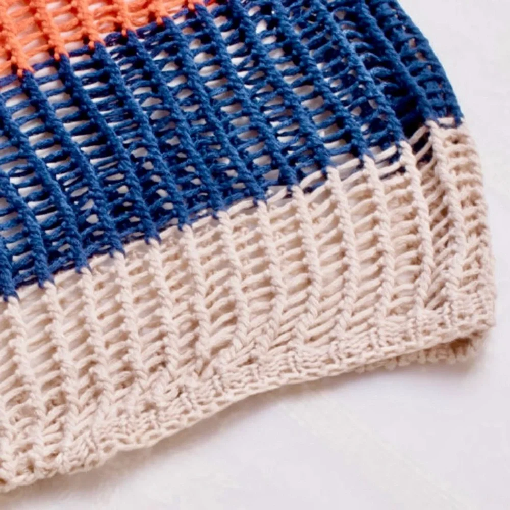 Striped Crochet Beach Cover Up - Picture 9 of 9